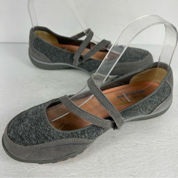 Sketchers Memory Foam Women's Gray Mary Jane Flats Size 6 - Picture 4 of 9